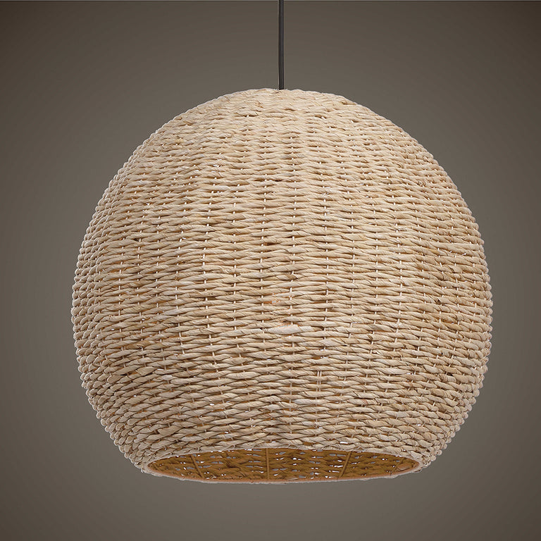Seagrass Dome 1 Light Pendant Antique Brass - 21536