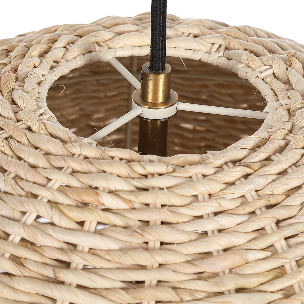 Seagrass Dome 1 Light Pendant Antique Brass - 21536