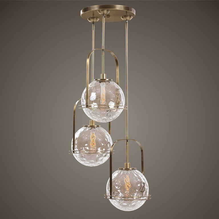 Mimas 3 Light Cluster Pendant Antique Brass - 21541