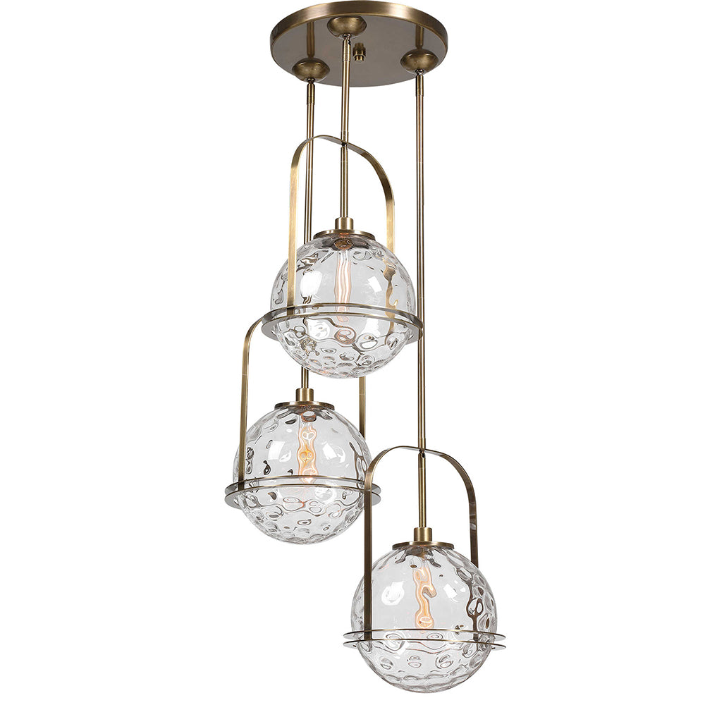 Mimas 3 Light Cluster Pendant Antique Brass - 21541