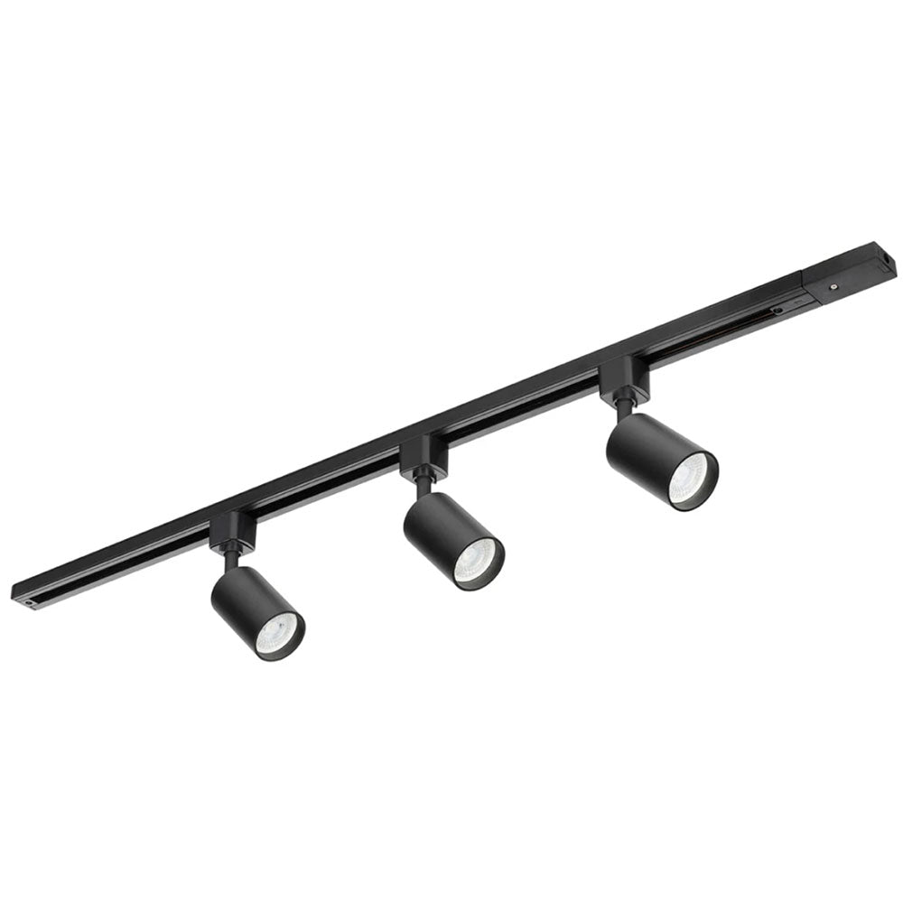 Naj Single Circuit 7W LED 3 Light Track Light Kit Black / Cool White - 21686/06