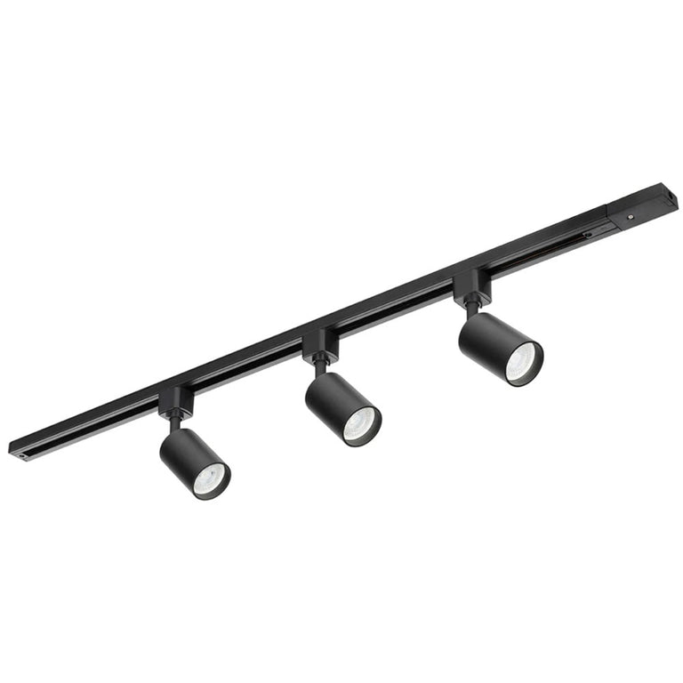 Naj Single Circuit 7W LED 3 Light Track Light Kit Black / Cool White - 21686/06