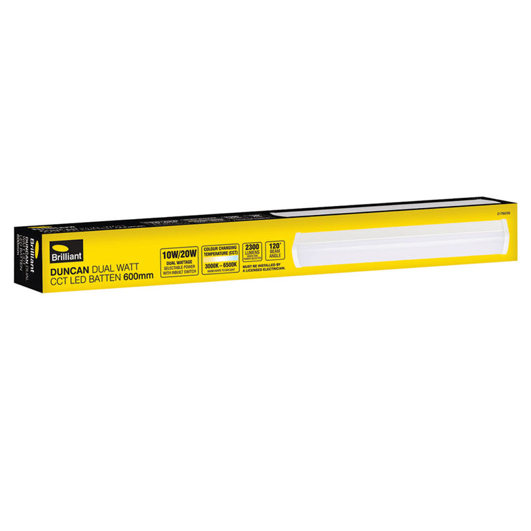 Duncan Dual 10W / 20W LED 600mm Batten White / Tri-Colour - 21792/05