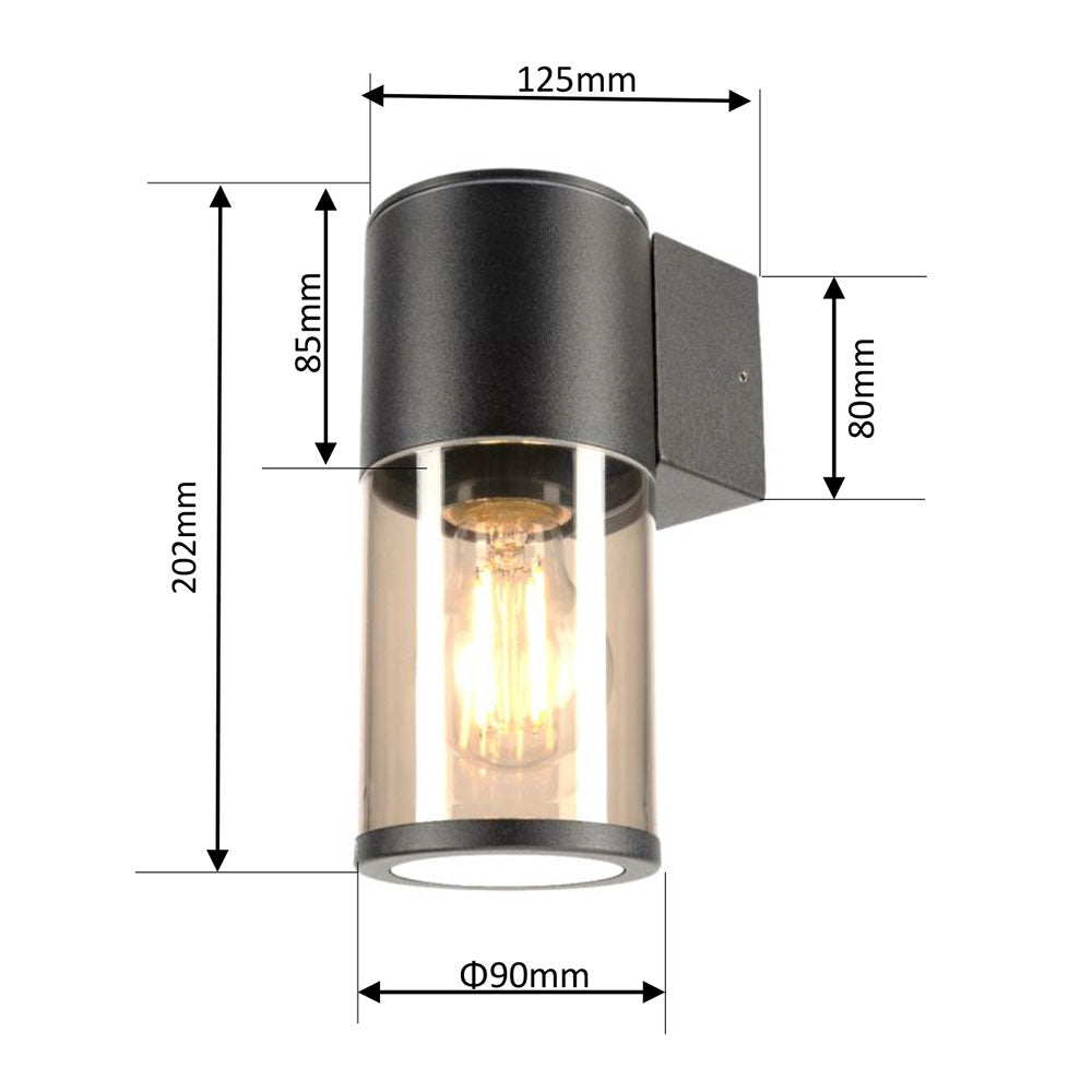 Denison 7W LED Fixed Exterior Wall Light Black / Warm White - 21814/06