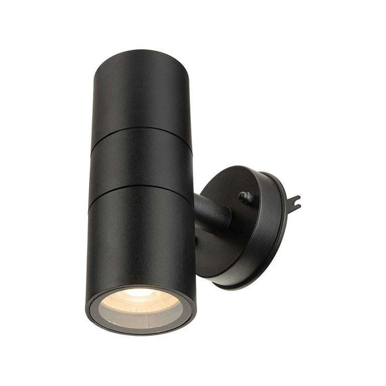 Tate 2 x 4W LED DIY Polycarbonate Up/Down Wall Light Black / Warm White - 21818/06
