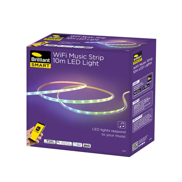 Smart 10 Meter WiFi Music LED Strip Light RGB + Cool White - 21889