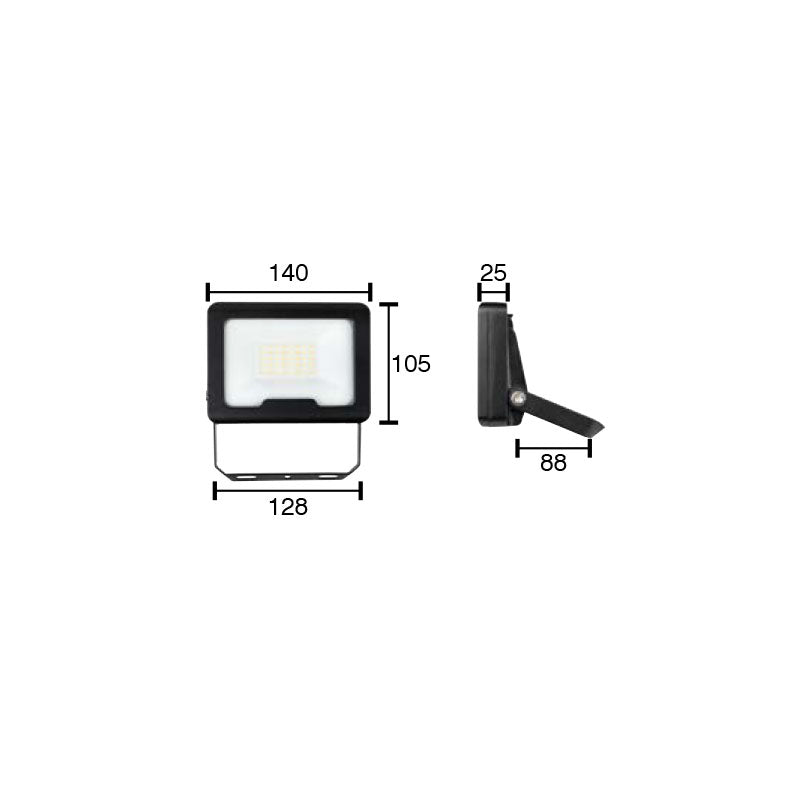 Rawson 20W DIY Slim LED Floodlight Black / Tri-Colour - 21908/06