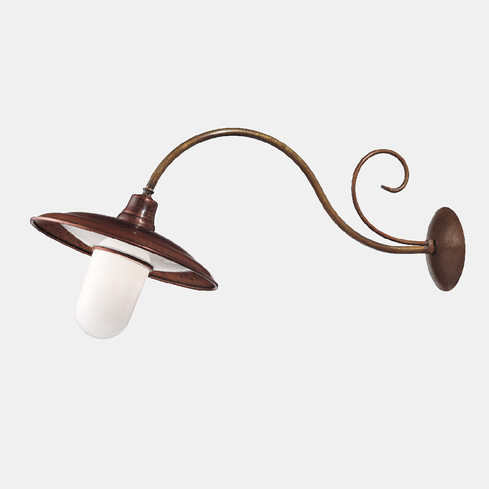 Barchessa Large Outdoor Wall Light With White Glass IP44 - 220.26.ORB