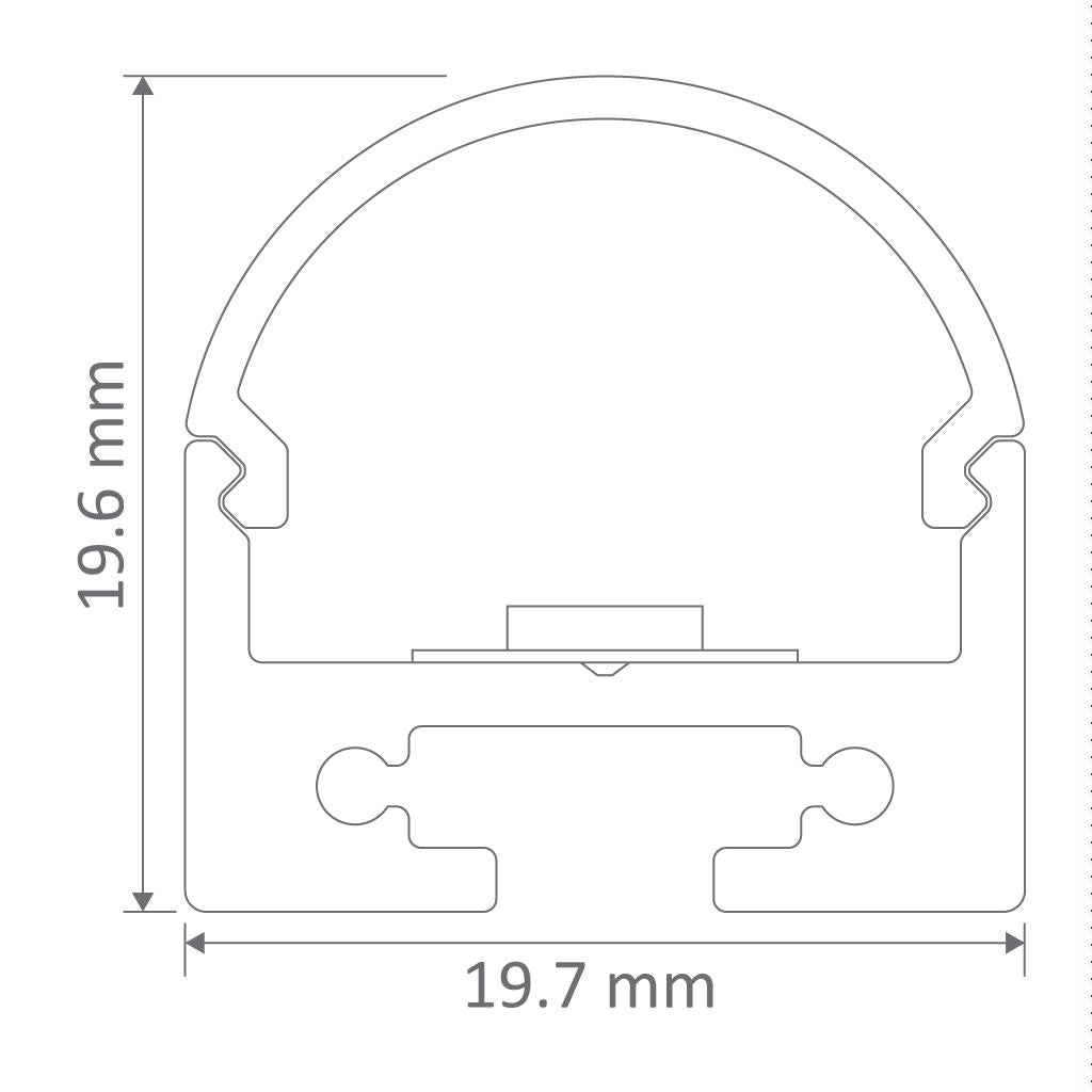 Curve-20 Round Surface Mounted LED Profile 1 Meter White - 22067