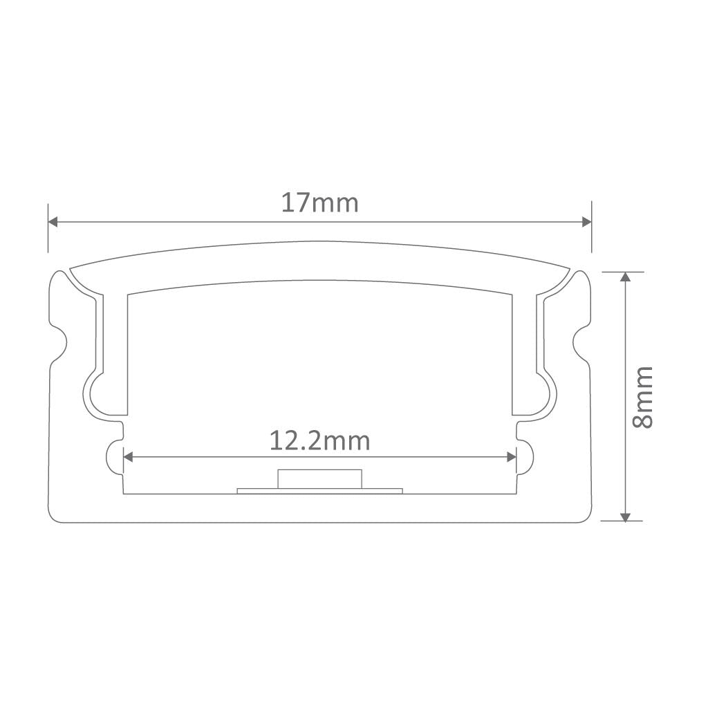 Nova Line 1 Metre Surface Mounted LED Profile White - 22079