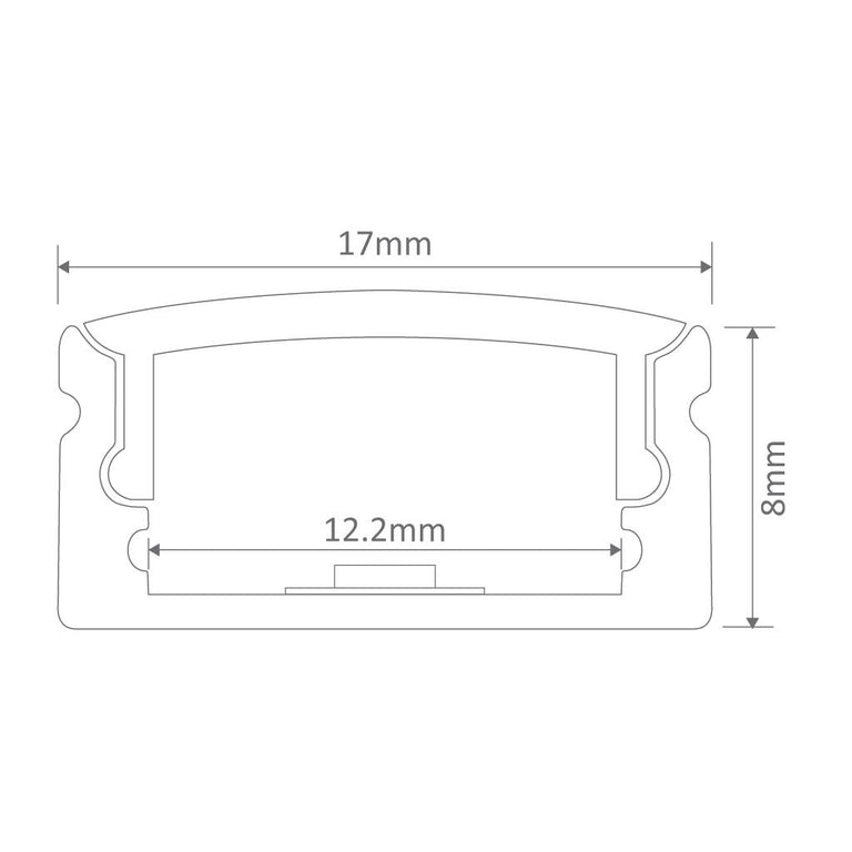 Nova Line 1 Metre Surface Mounted LED Profile White - 22079