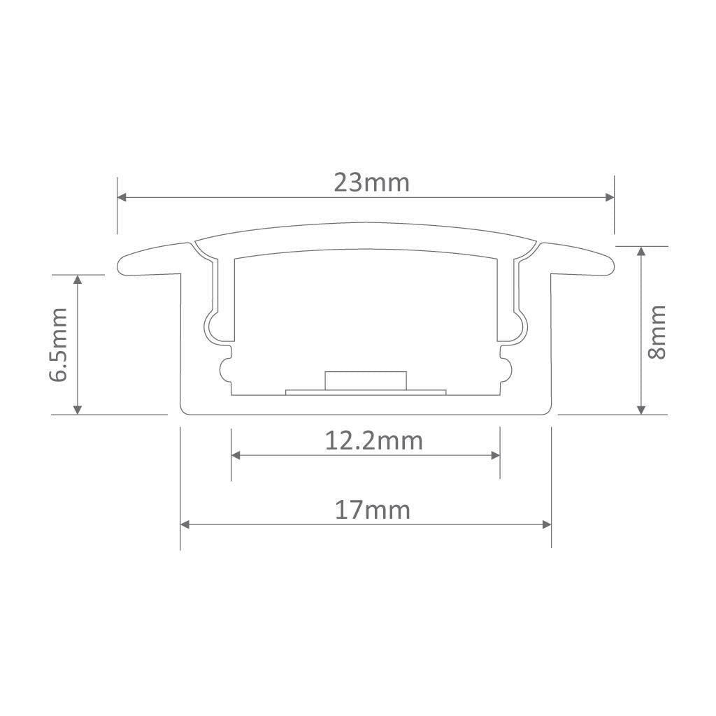 Nova Line 1 Metre Recessed LED Profile White - 22093
