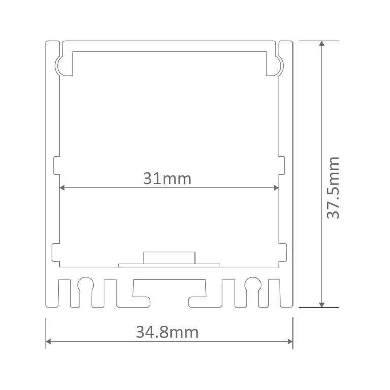 Omega 1 Metre Surface Mounted LED Profile White - 22077