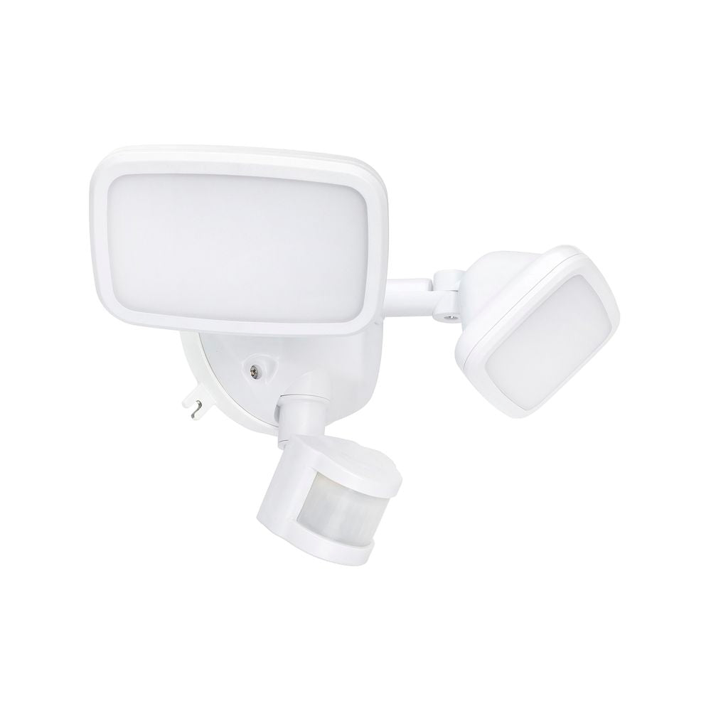 Kratos 20W LED DIY Twin Flood Light With Motion Sensor White / Cool White - 22096/05
