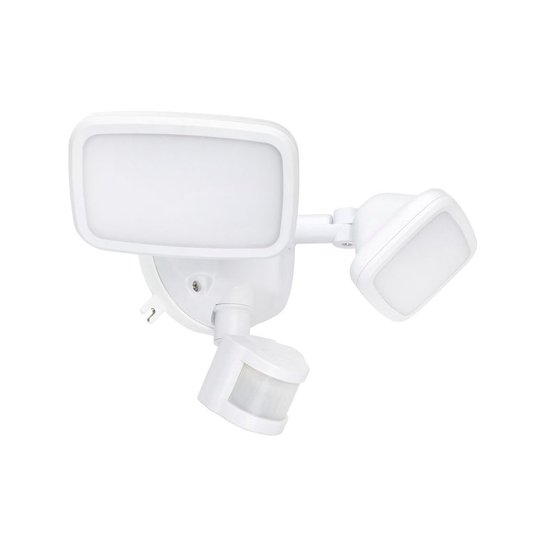 Kratos 20W LED DIY Twin Flood Light With Motion Sensor White / Cool White - 22096/05