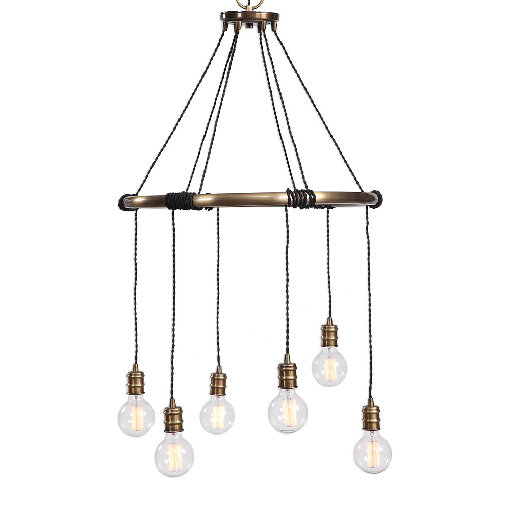 Milo 6 Light Chandelier Antique Brass - 22149
