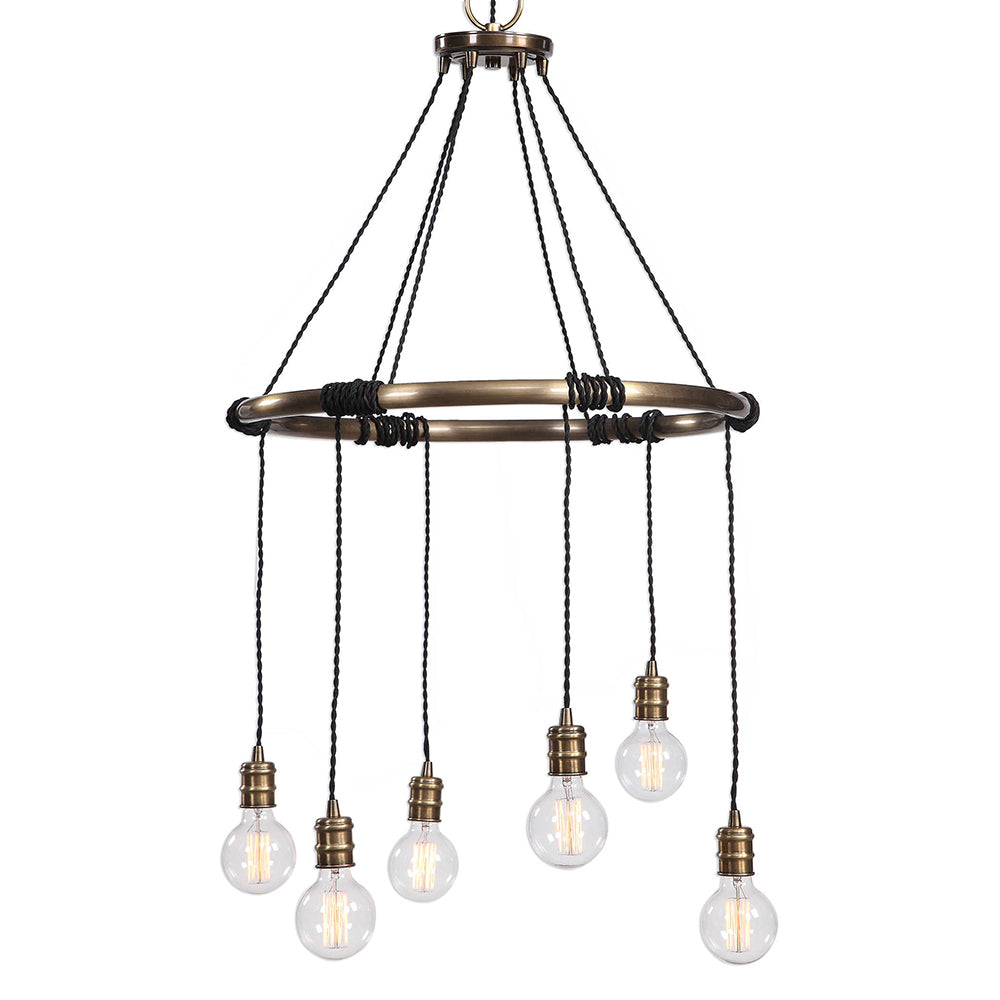 Milo 6 Light Chandelier Antique Brass - 22149