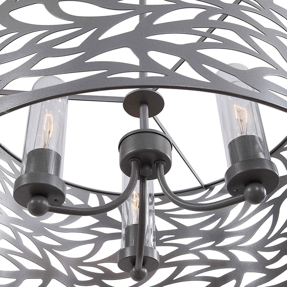 Elm 3 Light Outdoor Pendant Matt Silver - 22158