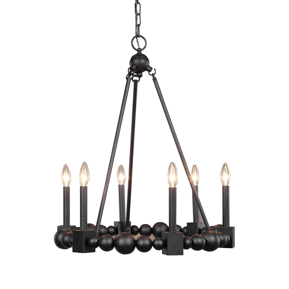 Randers 6 Light Chandelier Deep Black - 22180