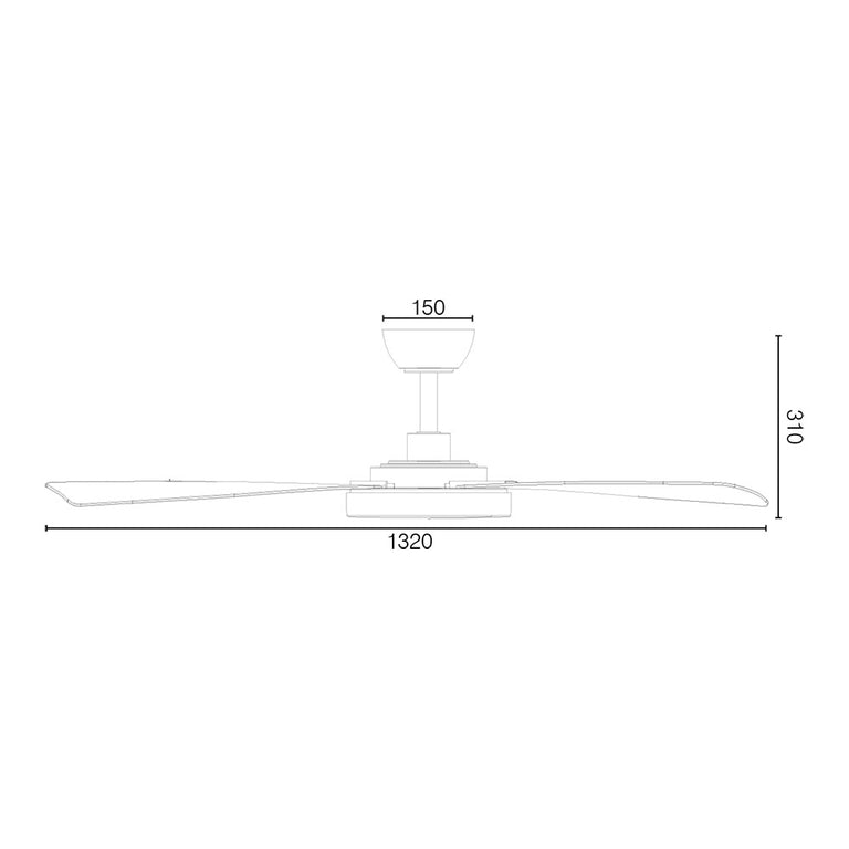 Mascot 52" DC Ceiling Fan Matt Black - 22197/06
