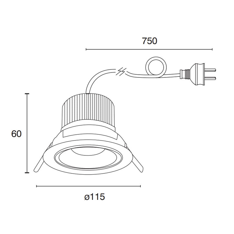 Illumina 12W LED Dimmable Gimbal Downlight White / Tri-Colour - 22269/05
