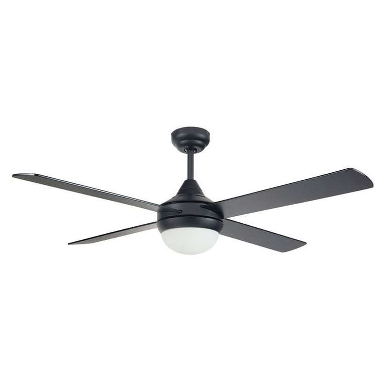 Tempo Plus 52" AC Ceiling Fan Matt Black With 2 x E27 Light - 22279/06