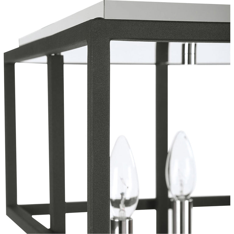 Quadrangle 4 Light Flush Mount Sanded Black - 22281