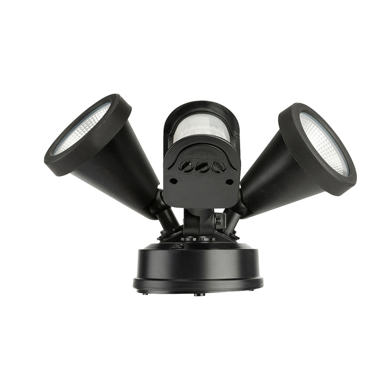 Stinger 20W LED Twin Spotlight With Sensor Black / Tri-Colour - 22289/06