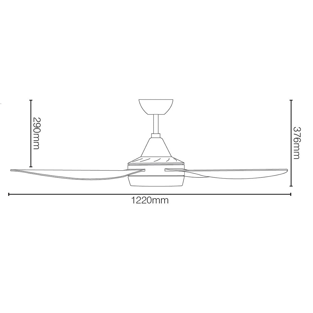 Vector III 48" AC Ceiling Fan With 18W Dimmable LED Light White / Tri-Colour - 22291/05
