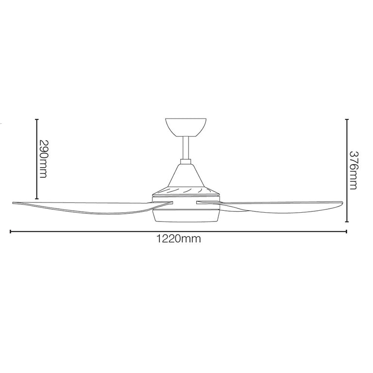 Vector III 48" AC Ceiling Fan With 18W Dimmable LED Light White / Tri-Colour - 22291/05