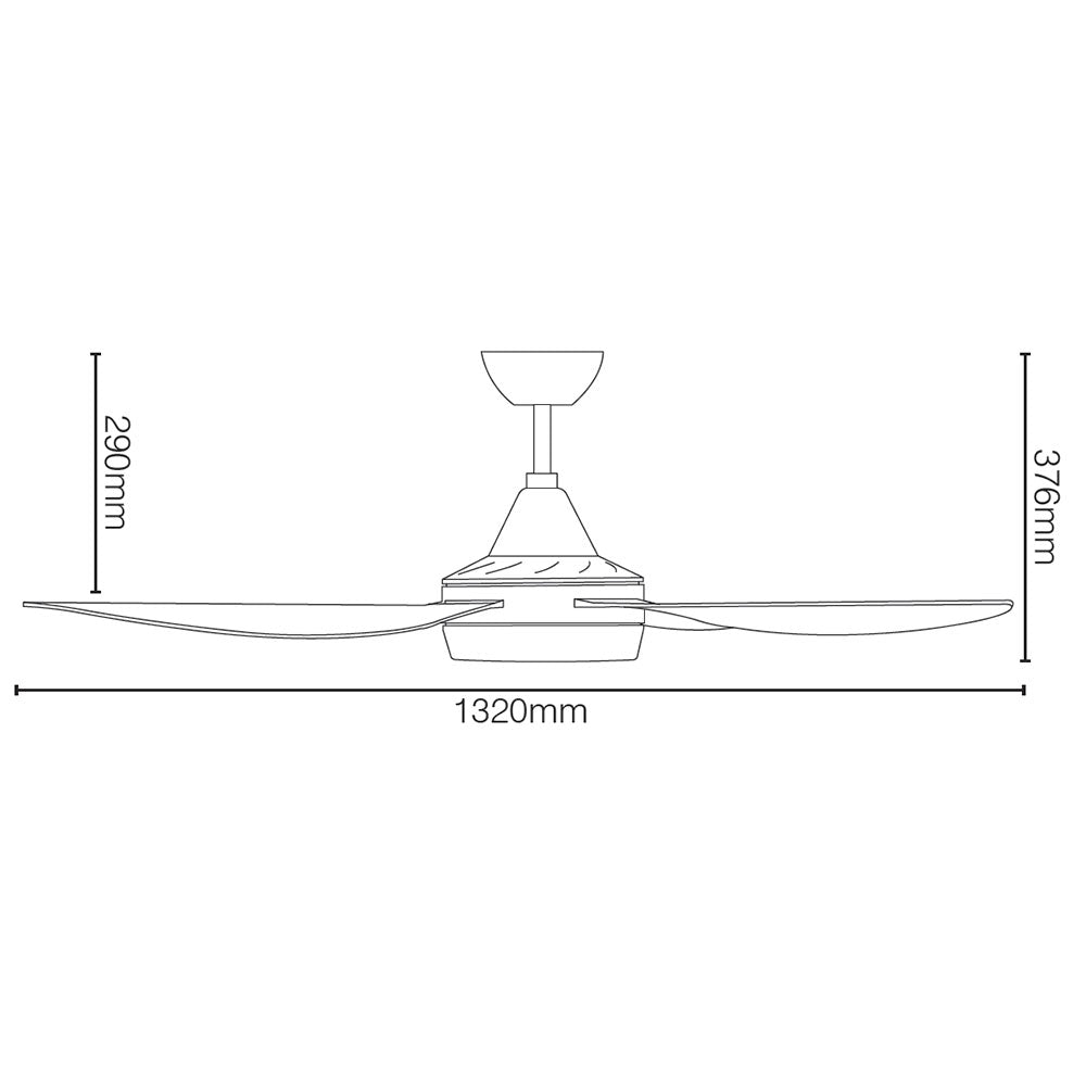 Vector III 52" AC Ceiling Fan With 18W Dimmable LED Light White / Tri-Colour - 22293/05