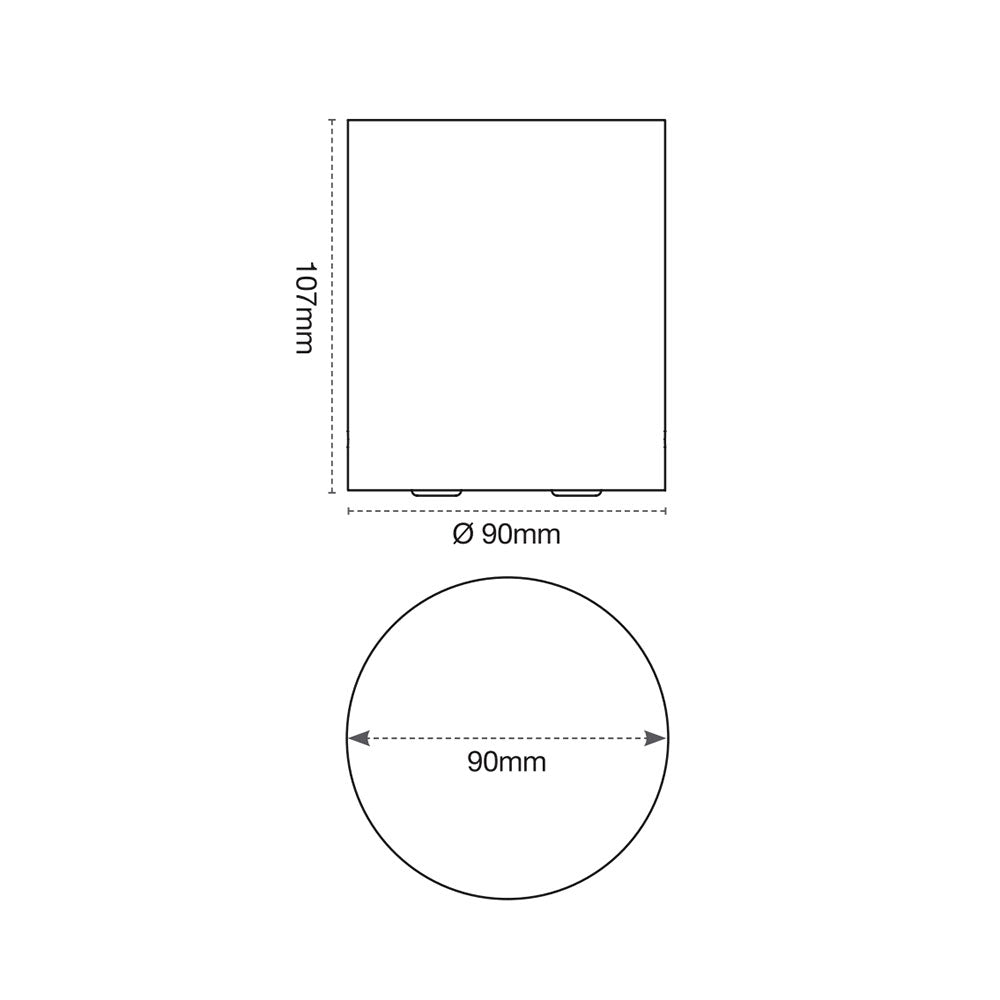 Anka 9W IP65 Surface Mounted LED Downlight Black / Tri-Colour - 22551/06