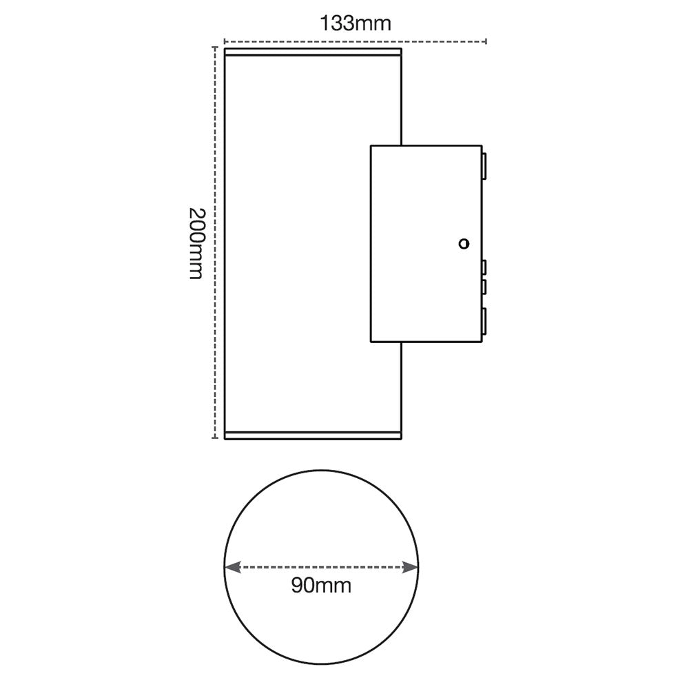Anka 2 x 9W IP65 LED Up & Down Wall Light White / Tri-Colour - 22555/05