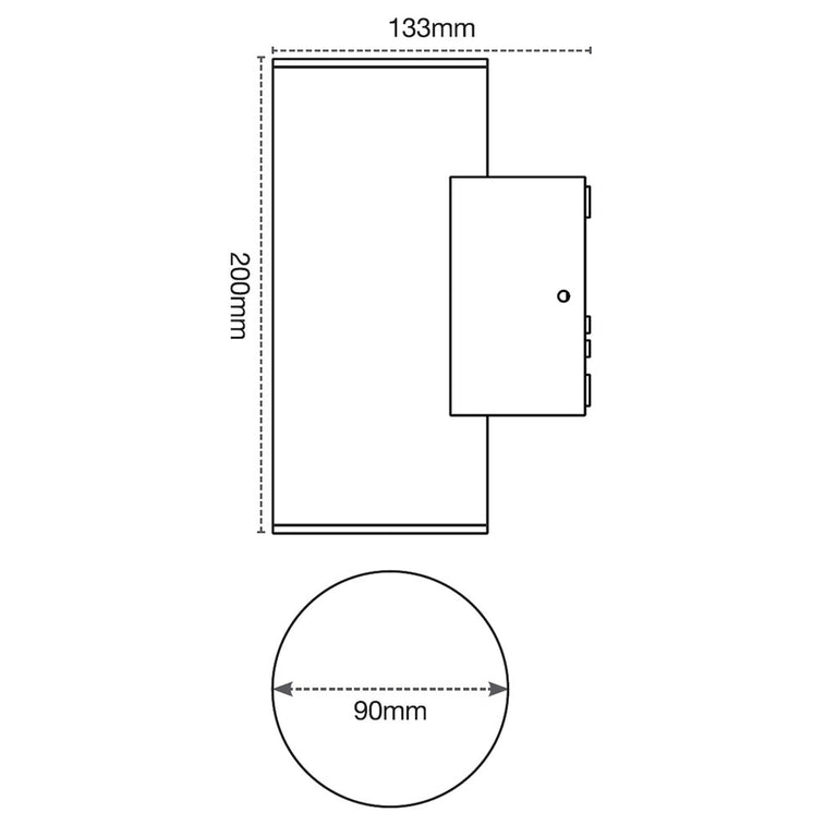 Anka 2 x 9W IP65 LED Up & Down Wall Light Black / Tri-Colour - 22555/06