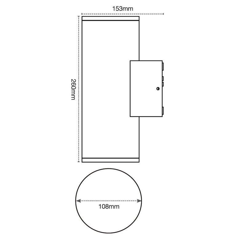 Anka Plus 2 x 12W IP65 LED Up & Down Wall Light White / Tri-Colour - 22561/05