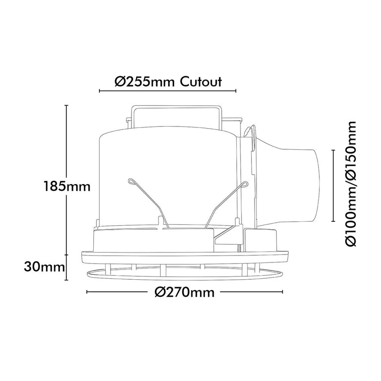 Blizzard 270mm DC Exhaust Fan With Light White / Tri-Colour - 22773/05