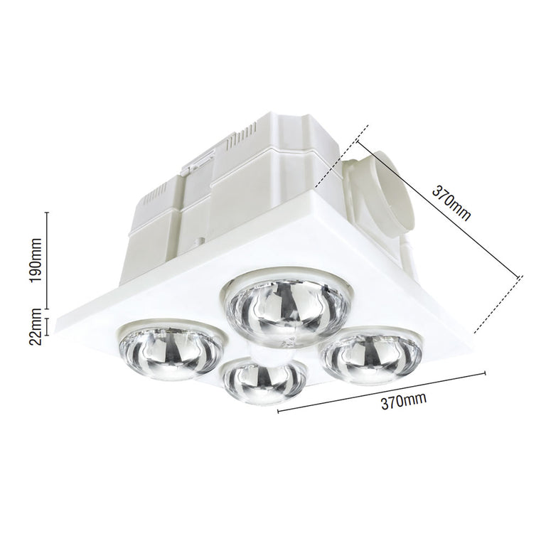 Magma 4 Light DC 3-In-1 Bathroom Mate Matt White / Tri-Colour - 22780/05