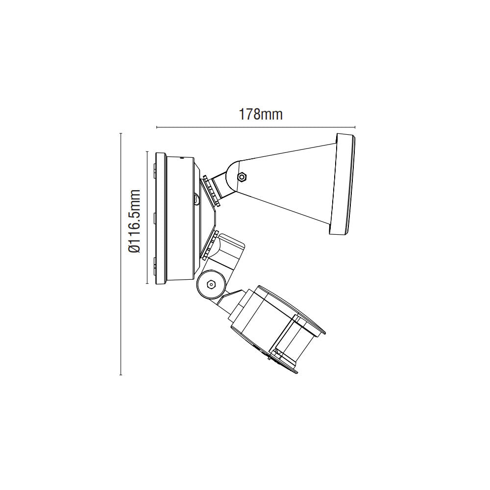 Stinger 10W LED Single Spotlight With Sensor Black / Tri-Colour - 22824/06