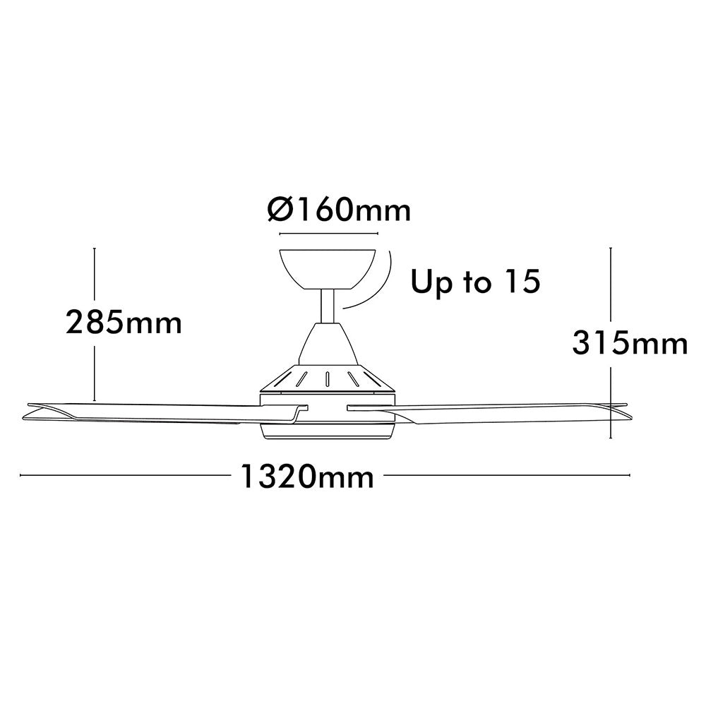 Cairns 52" AC Ceiling Fan Matt White - 22876/05
