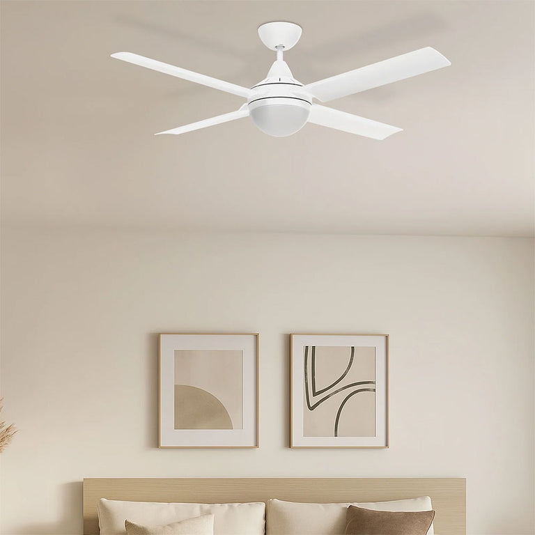 Cairns 48" AC Ceiling Fan With B22 Light Matt White - 22878/05