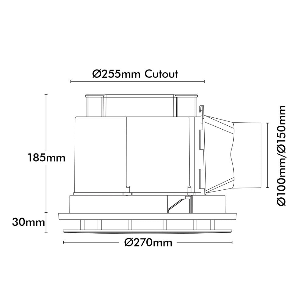 Talon Promax Round 270mm Exhaust Fan With Light - 22890/05