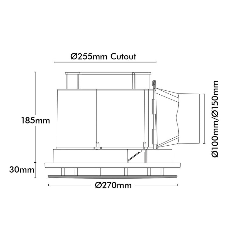 Talon Promax Round 270mm Exhaust Fan With Light - 22890/05