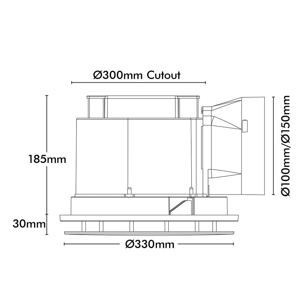 Talon Promax Round 330mm Exhaust Fan With Light - 22891/05