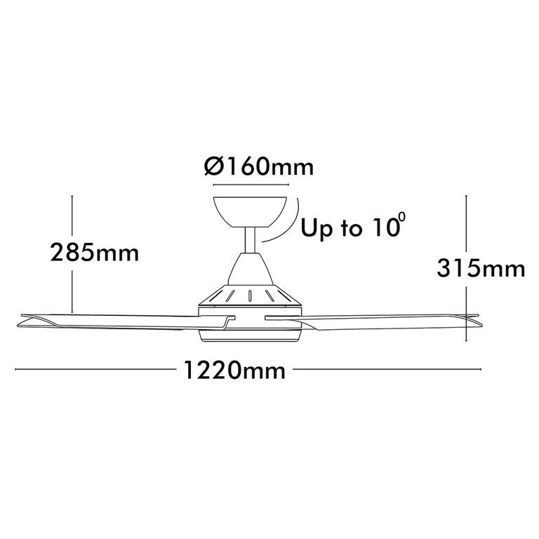 Cairns 48" DC Ceiling Fan Matt Black - 22970/06