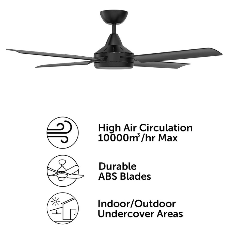 Cairns 48" DC Ceiling Fan Matt Black - 22970/06