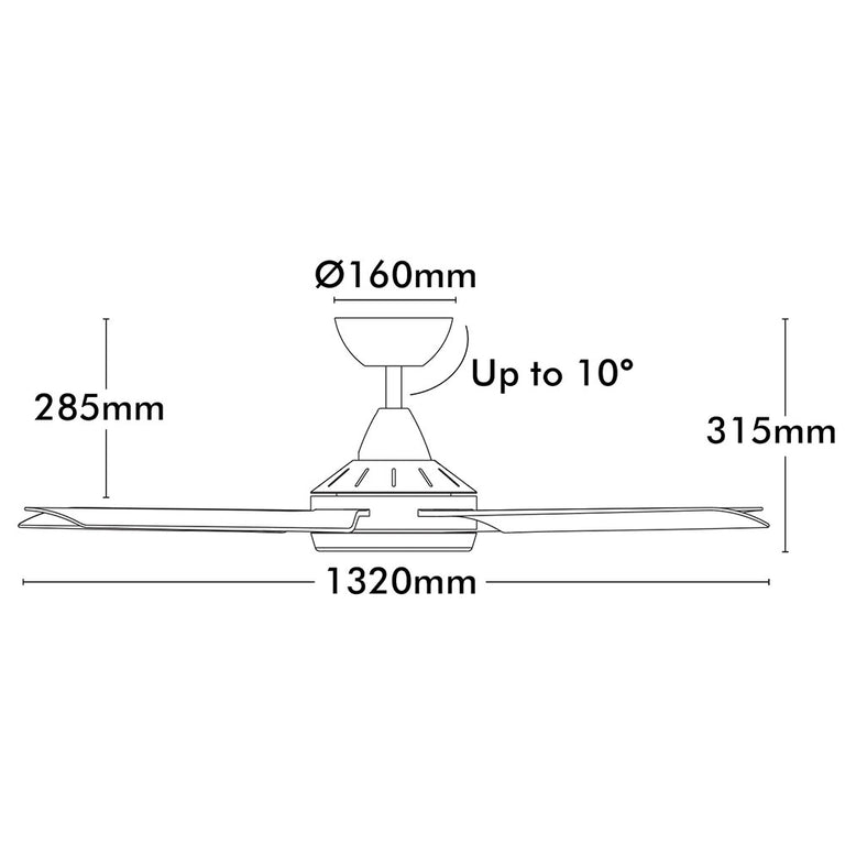 Cairns 52" DC Ceiling Fan Matt White - 22972/05