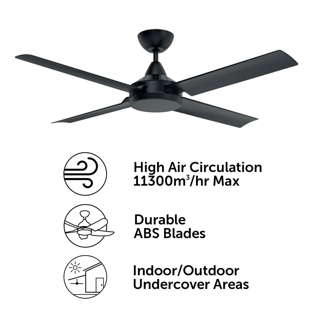 Cairns 52" DC Ceiling Fan Matt Black - 22972/06