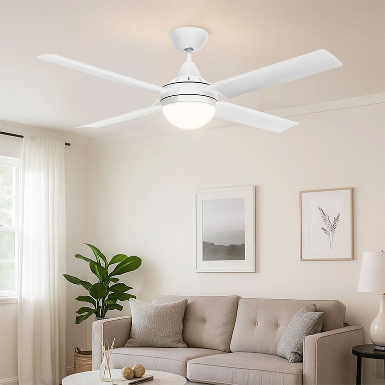 Cairns 52" DC Ceiling Fan With Light Matt White - 22976/05