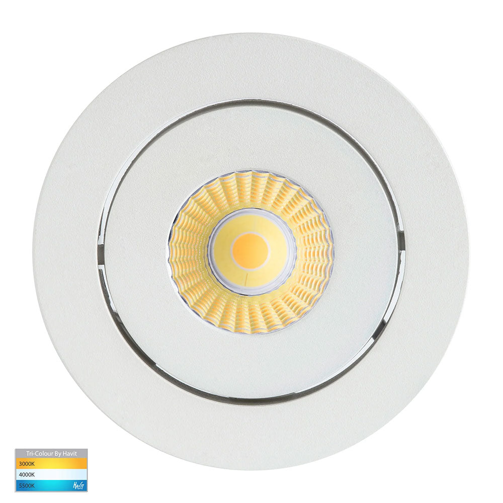 Prime 12W CCT 240V LED Tilt Downlight White - HV5512T-WHT