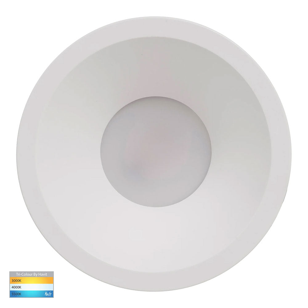 Gleam 9W CCT 240V LED 100mm Downlight White - HV5528T-WHT